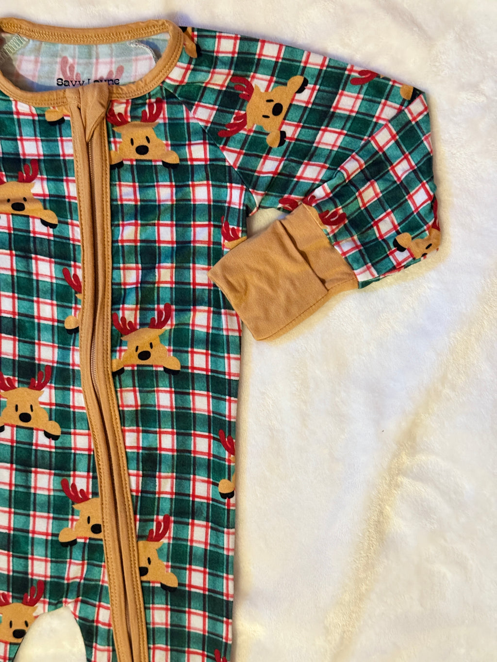 Plaid Reindeer Onesie